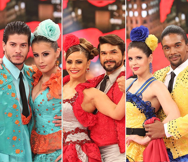 Viviane Araújo, Arthur Aguiar e Mariana Santos dança dos famosos