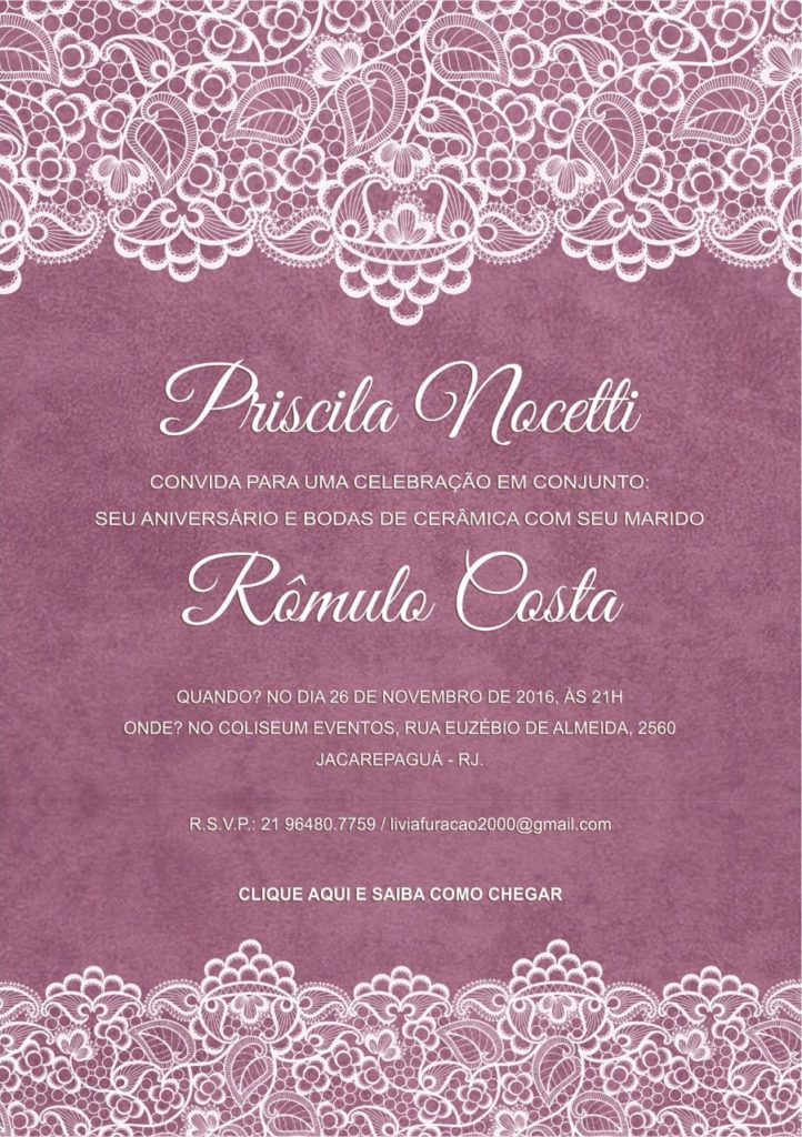 Convite aniversário Priscila Nocetti