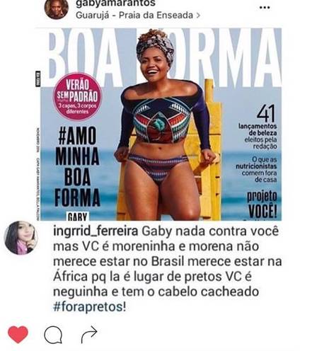 Internauta fez comentário racista no Instagram de Gaby Amarantos (Reprodução/Instagram)