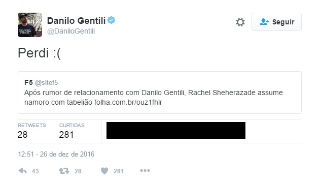 Danilo Gentili lamenta namoro de Rachel Sheherazade