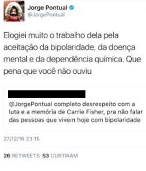 Jorge Pontual responde tuíte sobre piada