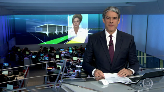 William Bonner na cobertura do impeachment da ex-presidente Dilma Rousseff (Reprodução/Globo)