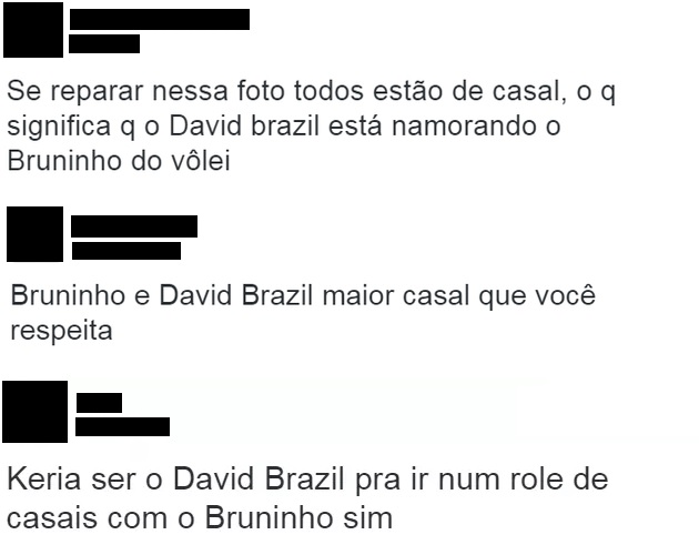 Comentários sobre Bruninho do Vôlei e David Brazil