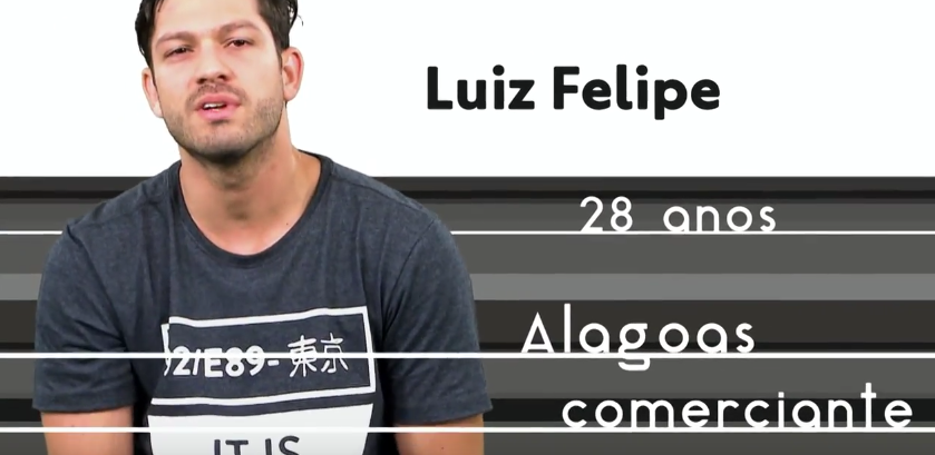Luiz Felipe, 28 anos. Modelo e empresário, de Alagoas. (Reprodução/TV Globo)