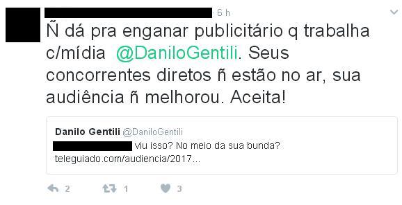 Danilo Gentili discute com internauta