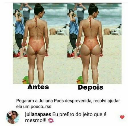 Juliana Paes reprova retoque de internauta (Reprodução)