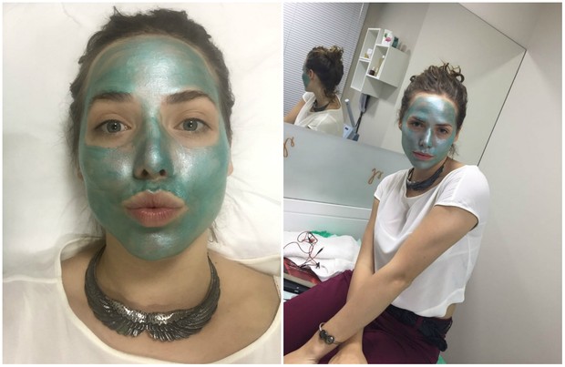 Letícia Colin com máscara facial para a pele (Divulgação/Canal A Comunicação)