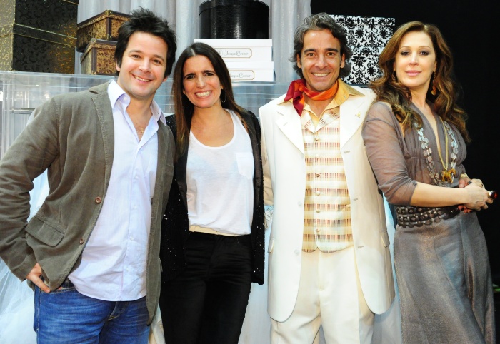 Victor Valentim (Murilo Benício), Suzana (Malu Mader), Jacques Leclair (Alexandre Borges), e Jacqueline (Claudia Raia) em Ti Ti Ti (Divulgação/ TV Globo)