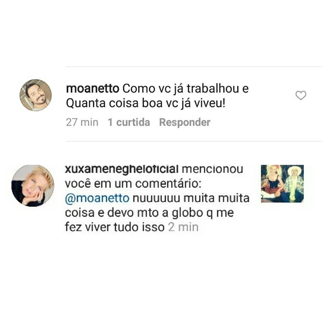 Xuxa responde a fã 