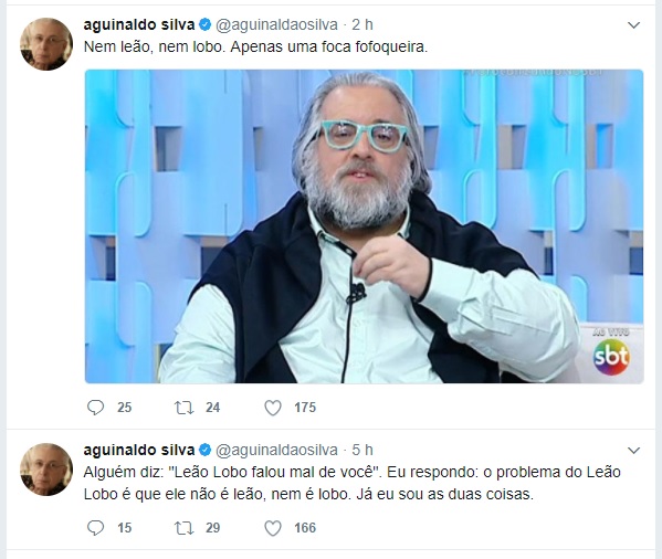 Aguinaldo Silva reagiu no Twitter após ser criticado por Leão Lobo