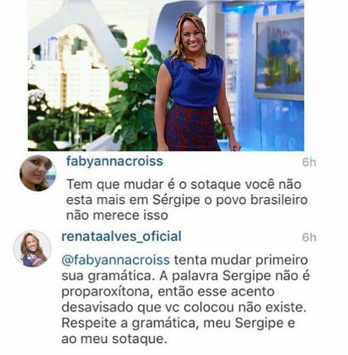 Renata Alves rebateu seguidora no Instagram