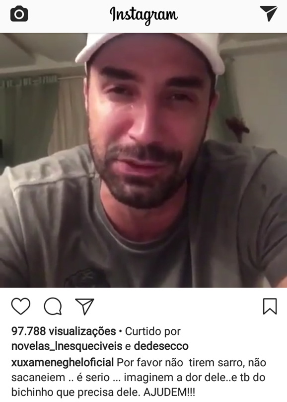 Xuxa pede para que as pessoas não tirem sarro da dor de Latino (Reprodução/ Instagram)