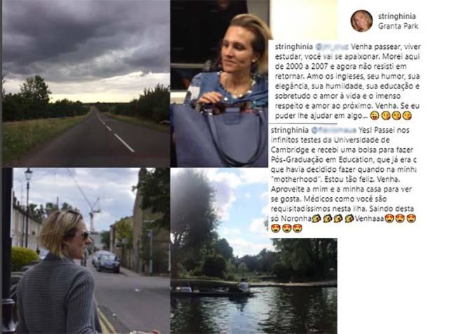 Amalia Stringhini, esposa de Evaristo Costa, respondeu algumas perguntas que foram feitas no Instagram
