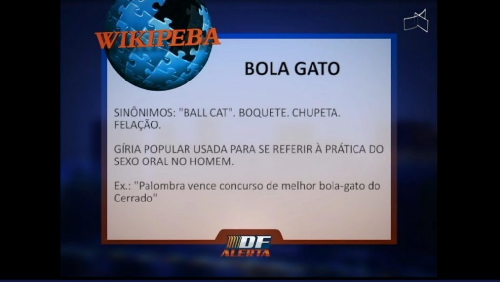 TV Brasília exibiu sinônimos de sexo oral