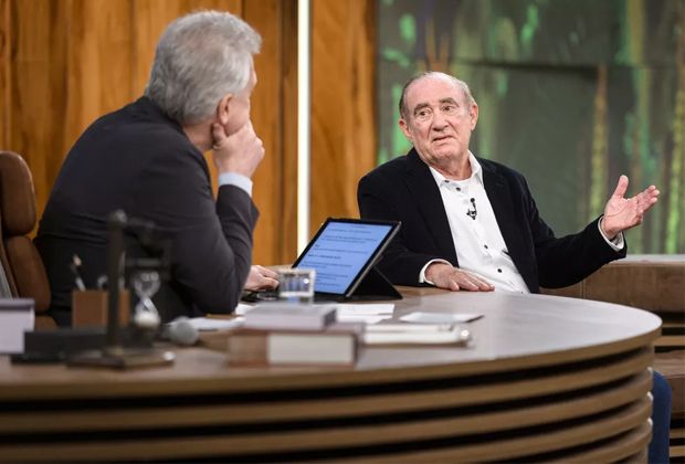 Pedro Bial e Renato Aragão em Conversa com Bial (Divulgacão/TV Globo)
