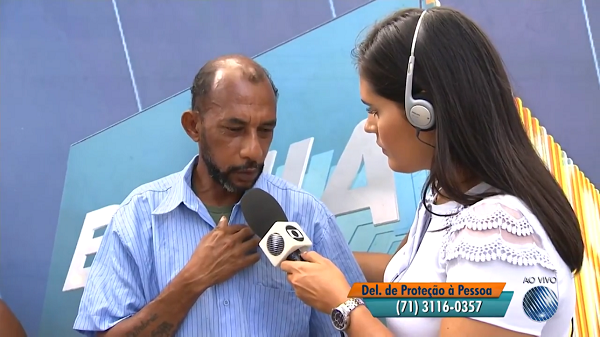 Homem disse para repórter que era parente de Michael Jackson (Reprodução/TV Bahia)