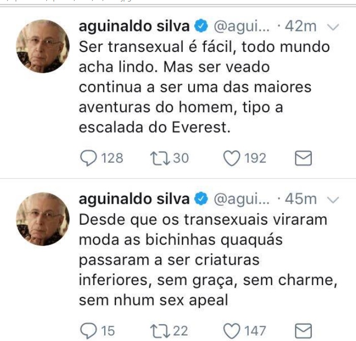 Aguinaldo Silva no Twitter