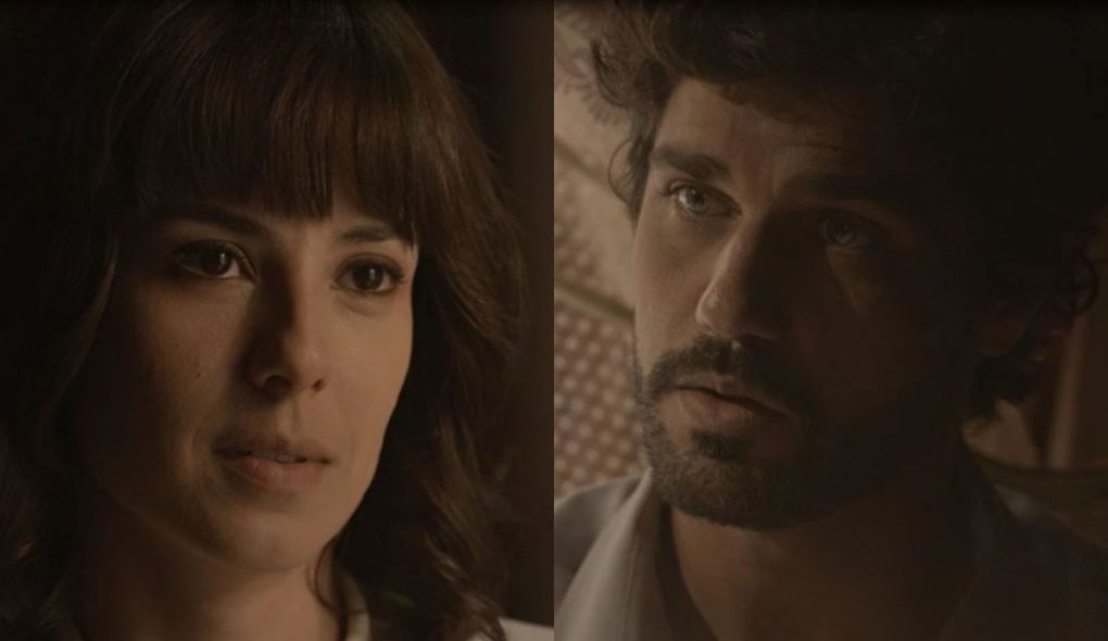 Lucinda (Andreia Horta) e Inácio (Bruno Cabrerizo) de Tempo de Amar