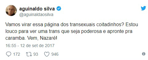 Autor opinou sobre outro trabalho da Globo (Reprodução/Twitter)