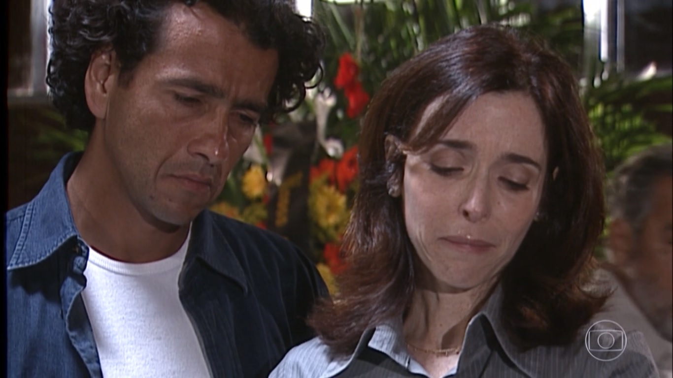 Fernando (Marcos Palmeira) e Beatriz (Deborah Evelyn) em Celebridade