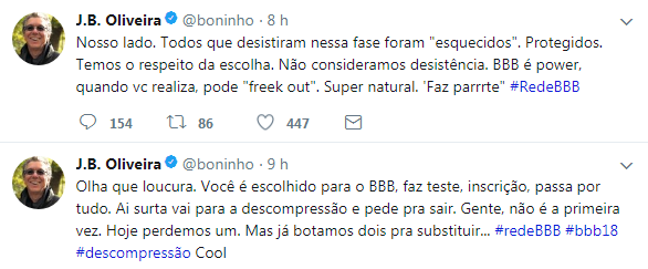 Boninho fala sobre desistência no BBB18 (Reprodução)