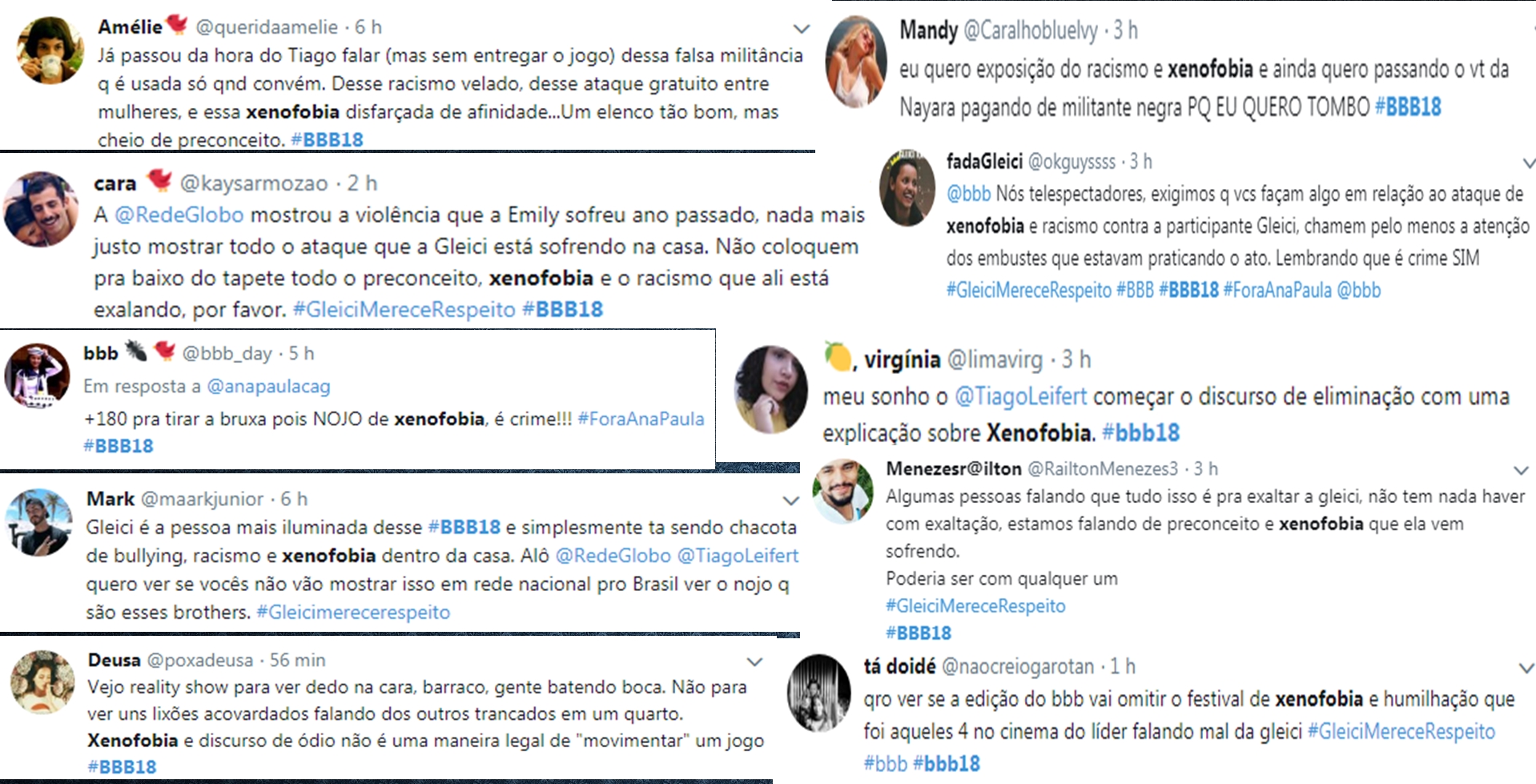 Internautas se revoltam e acusam Ana Paula de xenofobia (Reprodução: Twitter)