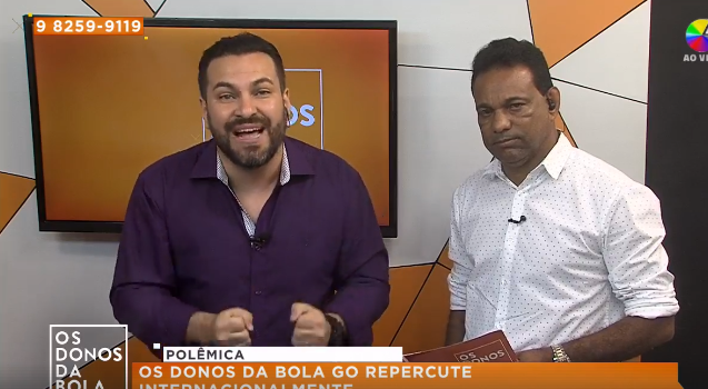Leandro Vieira e Beto Brasil, apresentador de Os Donos da Bola