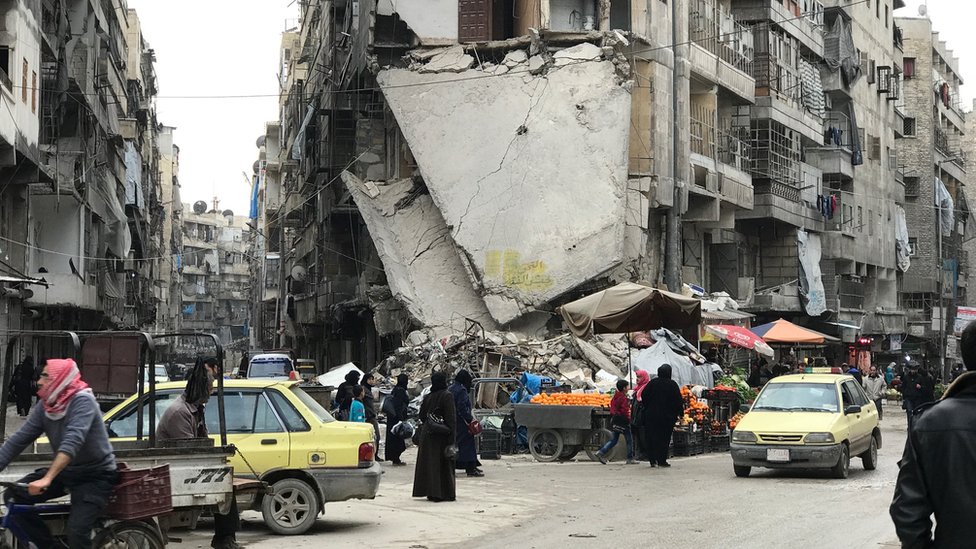 Polo industrial e histórico da Síria, Aleppo é uma das cidades mais atingidas pela guerra civil ainda em curso na Síria (Reprodução: BBC Brasil)