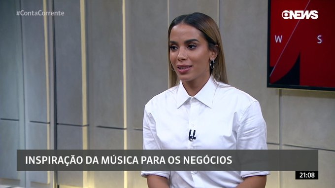Anitta no Conta Corrente, da Globo News (Reprodução)