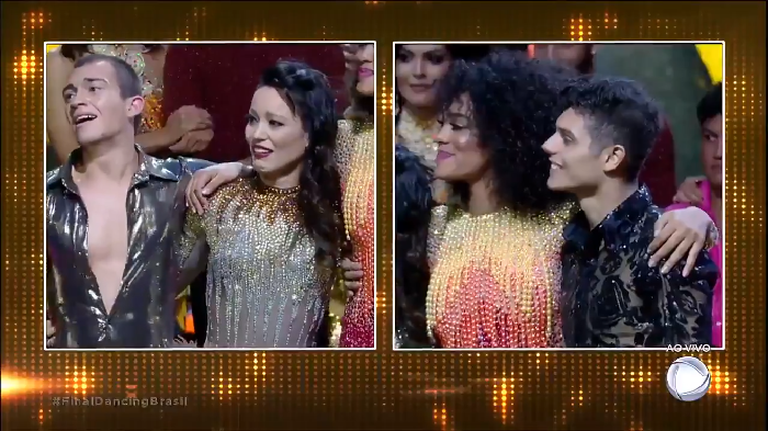 Geovanna Tominaga e Raissa Santana no anuncio final do Dancing Brasil