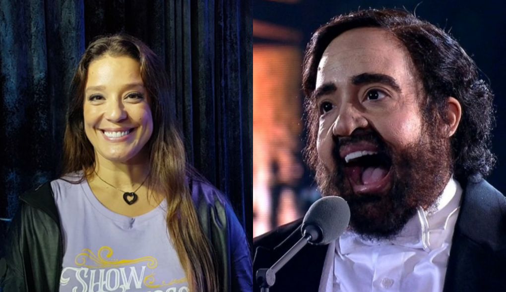 Helga Nemeczyk interpretou Luciano Pavarotti no Show dos Famosos