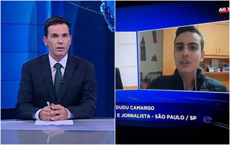 O jornalista João Fernandes no SBT Notícias e Dudu Camargo no Fala Que eu Te Escuto na Record TV