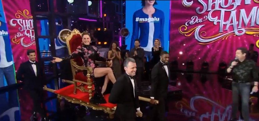 Claudia Raia entrando na final do Show dos Famosos (Reprodução/Globo)