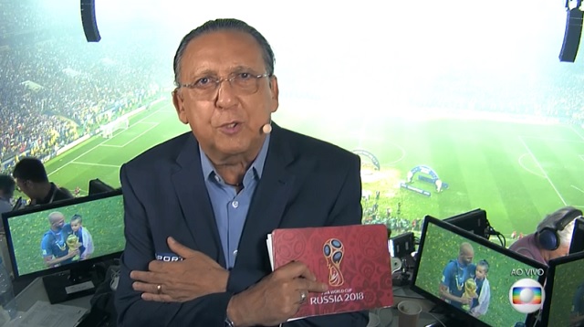 Galvão Bueno, na transmissão da Copa do Mundo da Rússia