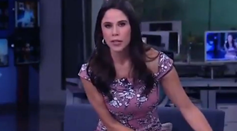 Jornalista Paola Rojas interrompe jornal ao vivo (Divulgação)