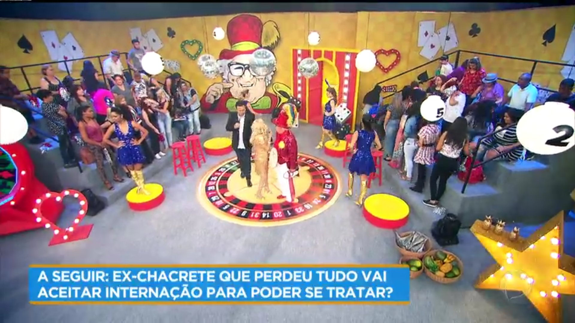 Palco do Chacrinha recriado por Geraldo Luís no Domingo Show