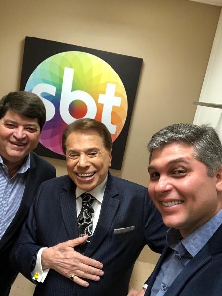 Datena, Silvio Santos e Joel Datena em encontro no SBT