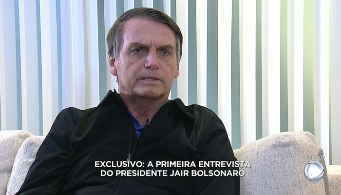 Jair Bolsonaro em entrevista à RecordTV (Foto: Reprodução)