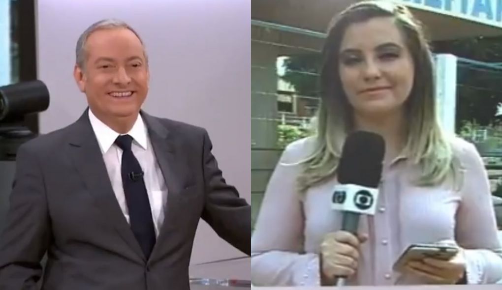 Jose Roberto Burnier e a reporter Ana Paula Rehbein na Globo News