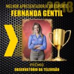 Fernanda Gentil ganhou prêmio Observatório da Televisão como Melhor Apresentador / a do Esporte (Montagem: Reprodução)