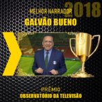 Galvão Bueno ganhou prêmio Observatório da Televisão como Melhor Narrador (Montagem: Reprodução)