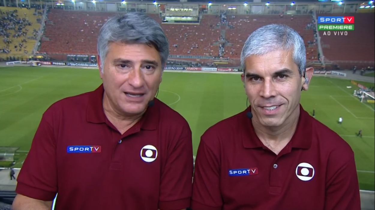 Cleber Machado e Ricardinho no SporTV