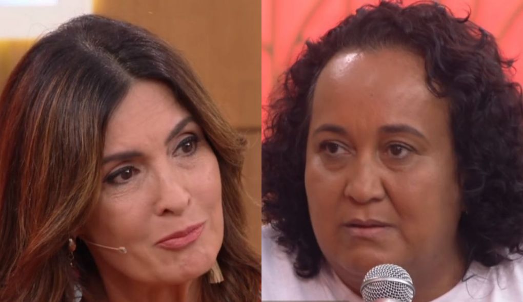 Fatima Bernardes se emocionou no Encontro durante conversa com mae de vitima da tragedia do Flamengo