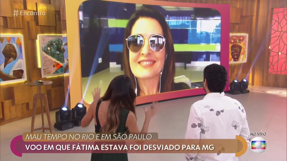 Fátima Bernardes não conseguiu apresentar o Encontro após problema no voo