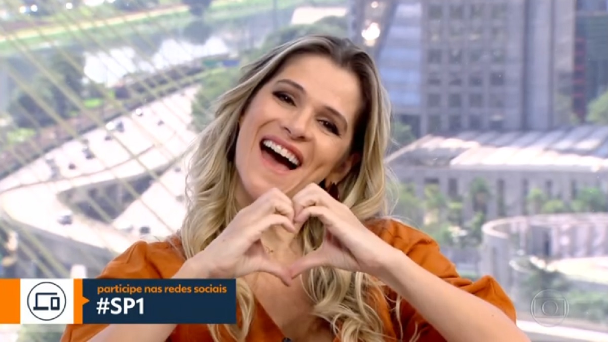 Atriz Ingrid Guimarães, no SPTV, da Globo
