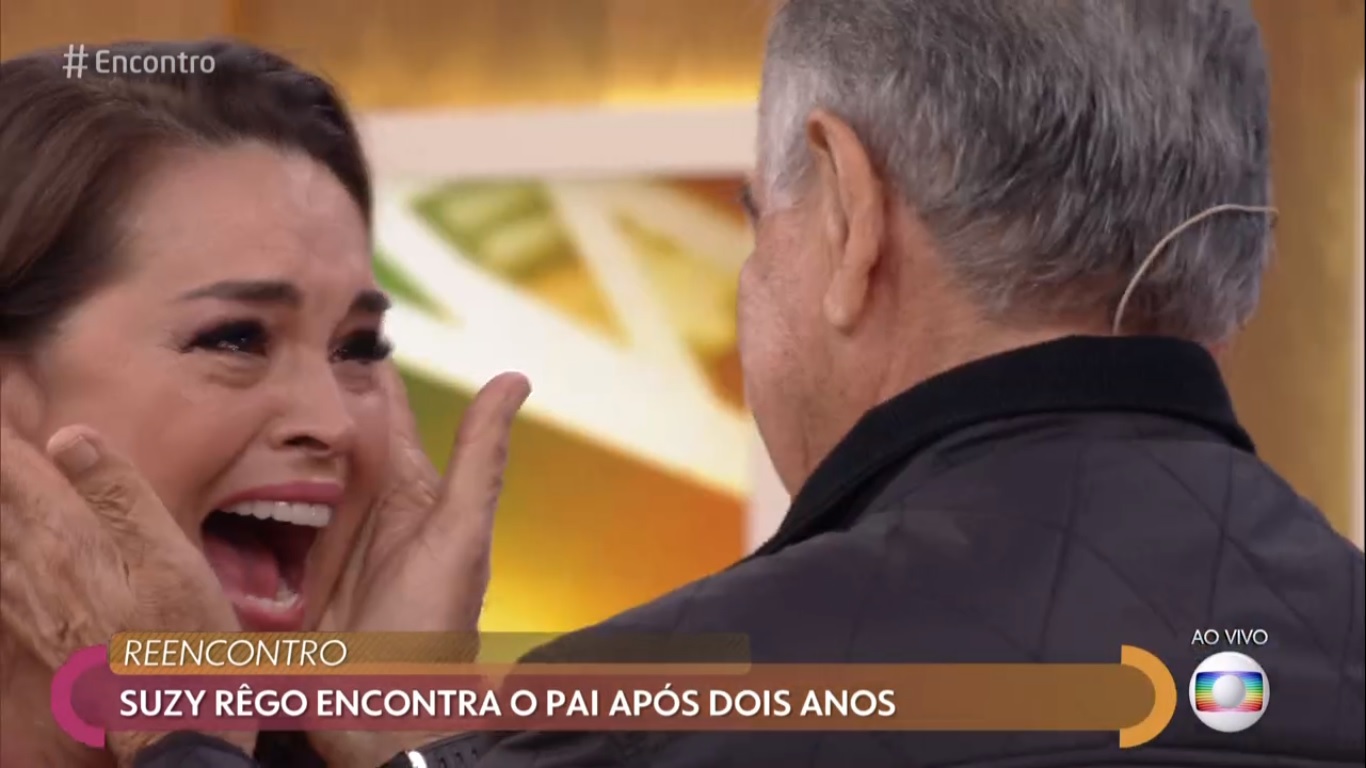 Suzy Rêgo reencontrou o pai no Encontro com Fátima Bernardes