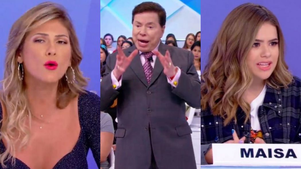 Lívia Andrade, Silvio Santos e Maisa no Jogo dos Pontinhos