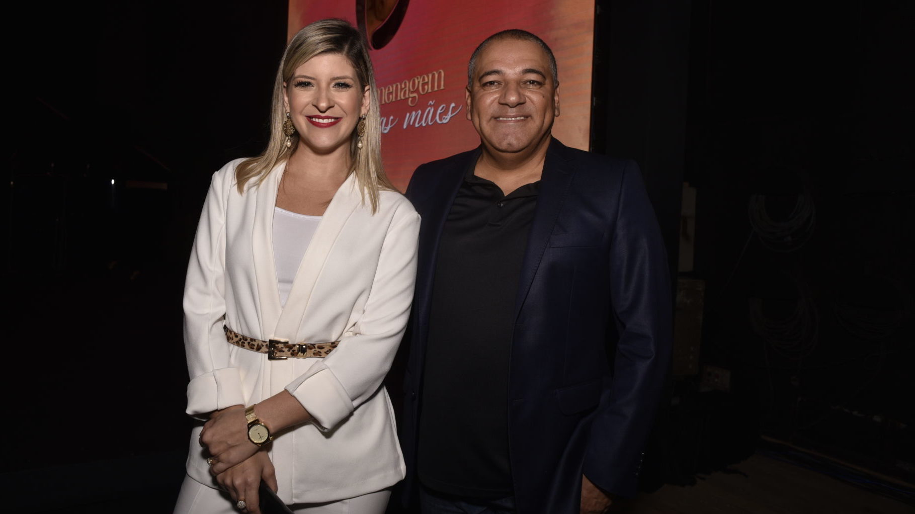 Lívia Mendonça, apresentadora do Balanço Geral Rio e Fabiano Freitas, presidente da Record TV Rio