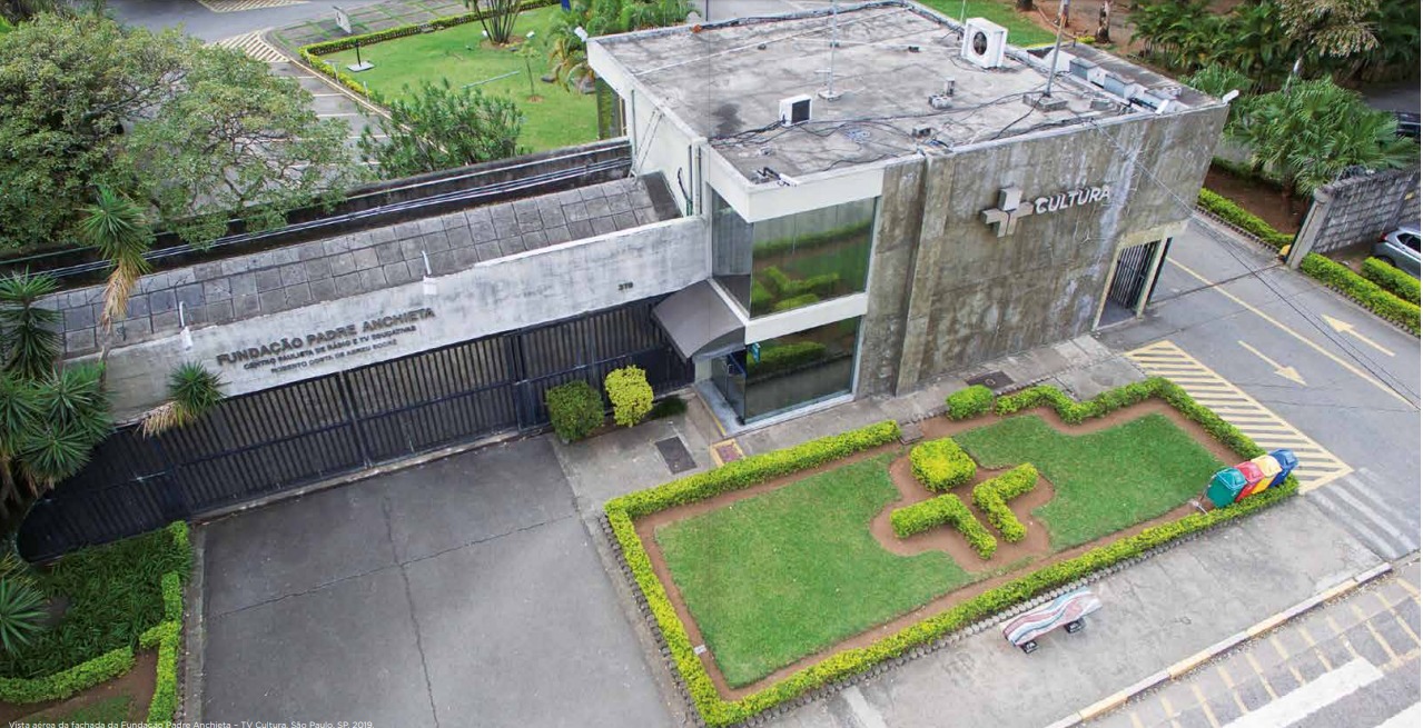 Entrada da sede da TV Cultura, na zona oeste da capital paulista, vista de cima