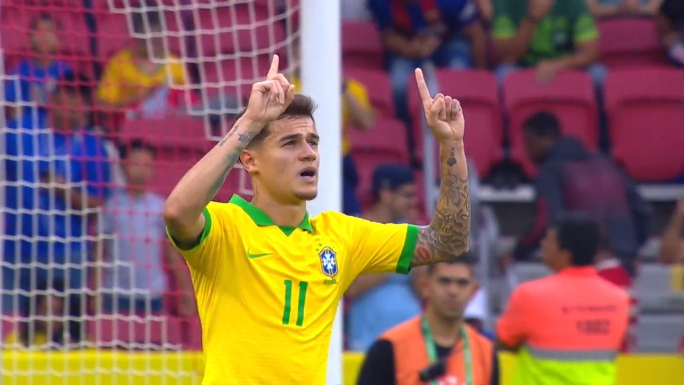 Coutinho marcou um dos sete gols da seleção brasileira